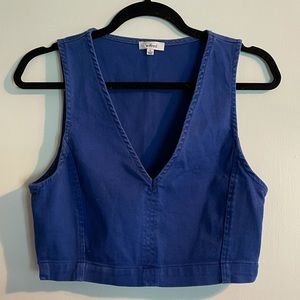 Aritzia Wilfred Cropped Denim Top